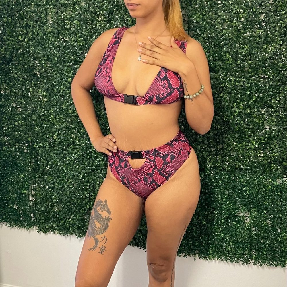 Snake Print Bikini Set